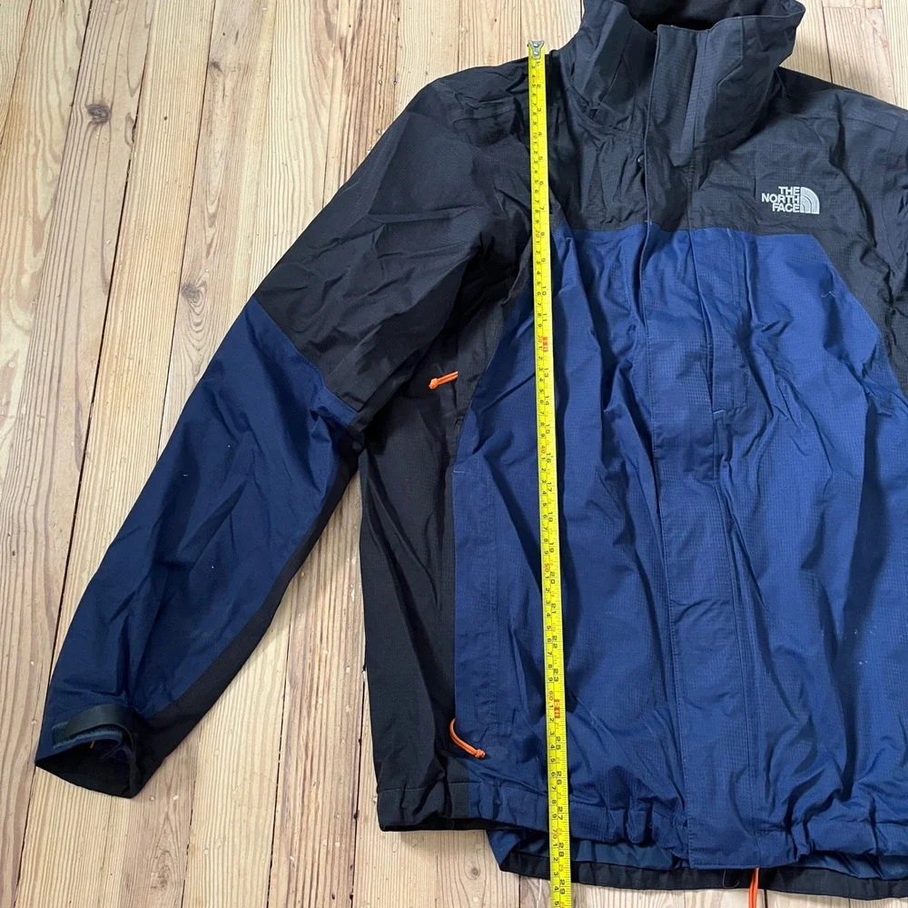 The North Face HyVent Rain Jacket Mens Large Navy Black Colorblock Pit Zip Shell